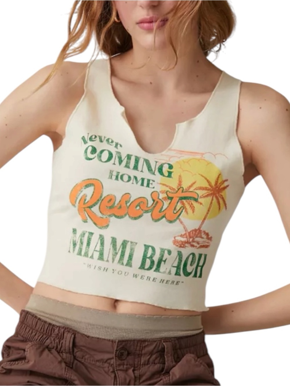 Urban Outfitters Beach Resort Nitch Neck Tank Top